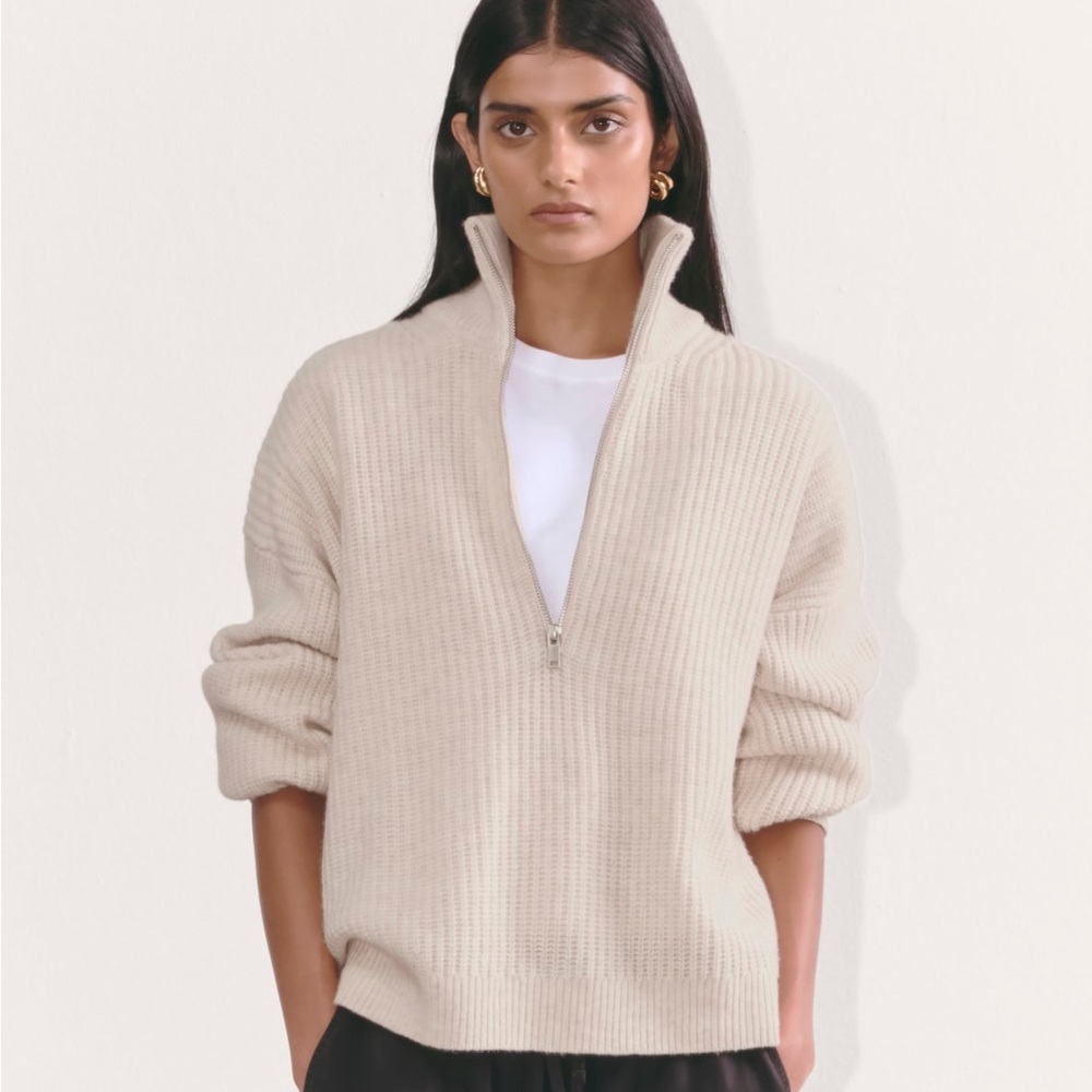 NWT Everlane Half Zip Sweater Merino Wool